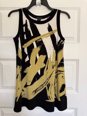Eva Varro Tunic sleeveless Abstract Art top.